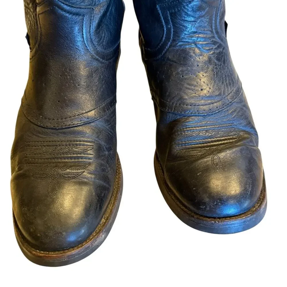 Justin Boots J-Flex Black Leather Work Boot with Red Logo Accents Mens 12D
